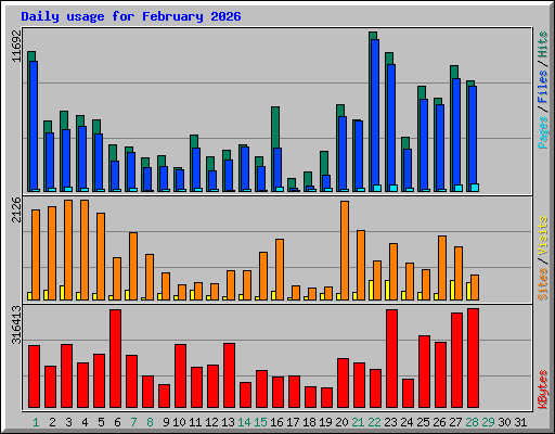 Daily usage for February 2026