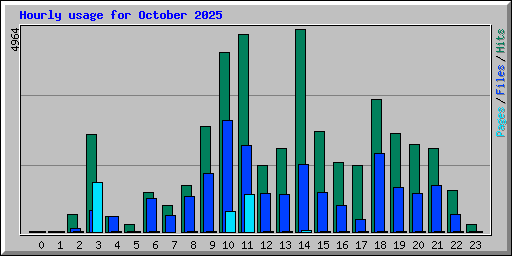 Hourly usage for October 2025