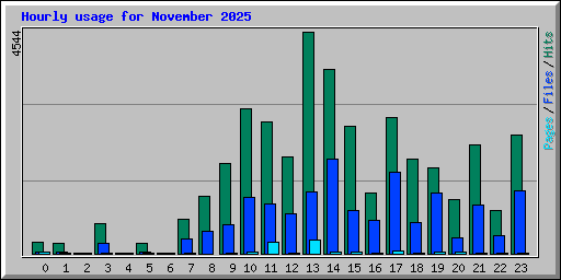 Hourly usage for November 2025