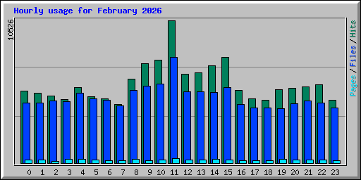 Hourly usage for February 2026